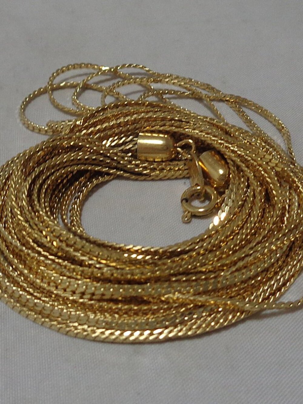 Vintage Trifari Multistrand 6 Strand Goldtone Chain Necklace 30"